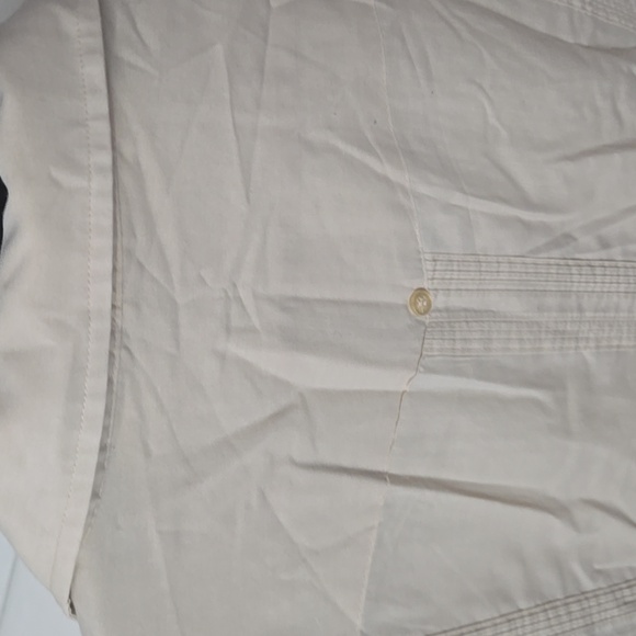 Men's Vintage Bowling Cream Short Sleeve Button-Up Shirt - Picture 7 of 9